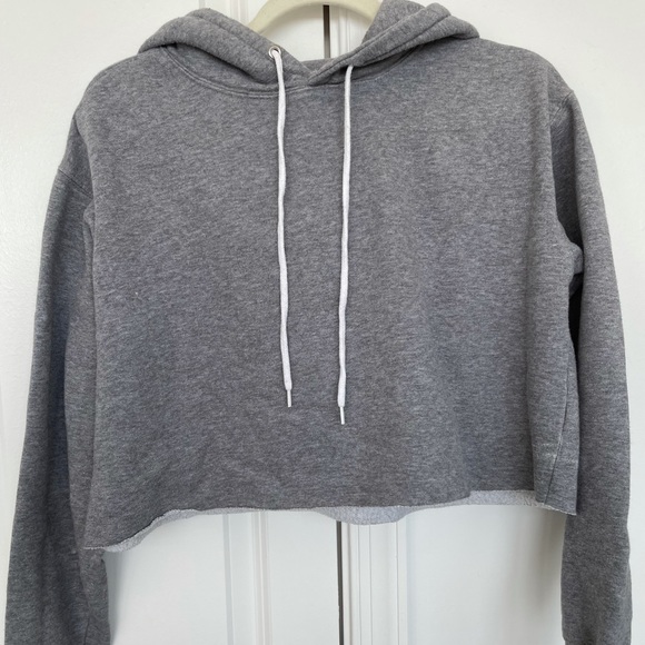 Gray Crop Hoodie
